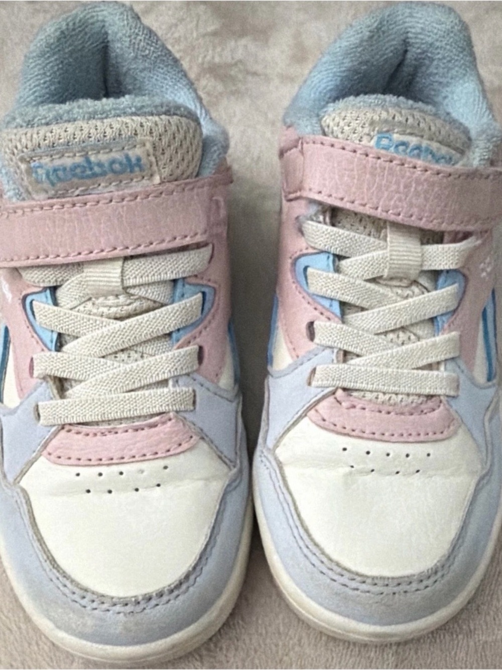 Reebok Kids Pink, Light Blue & White Sneakers, Size 10Y